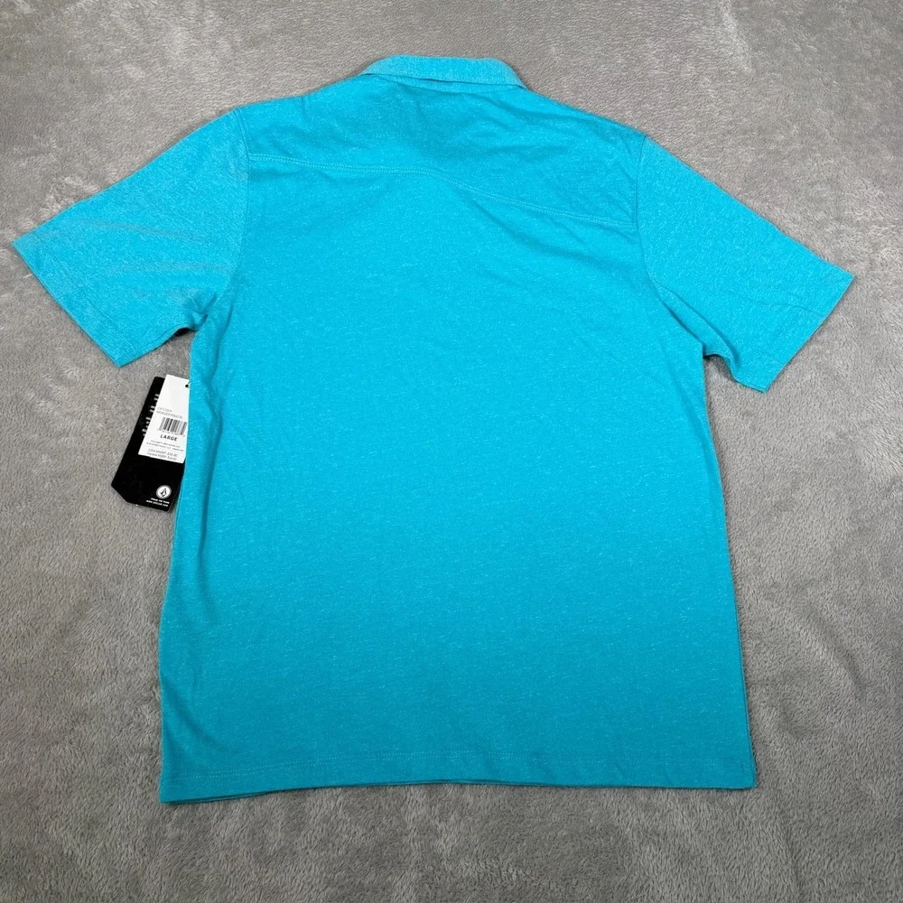 Volcom Wowzer Polo Shirt Youth Large 12-14 Blue‎ Short Sleeve Casual Surf NWT